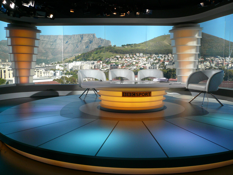 BBC-WM Studio in Kapstadt mit drehbarer Bühne