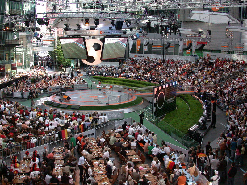 ZDF Arena - Blick von der Dachterrasse des Lindenbräu