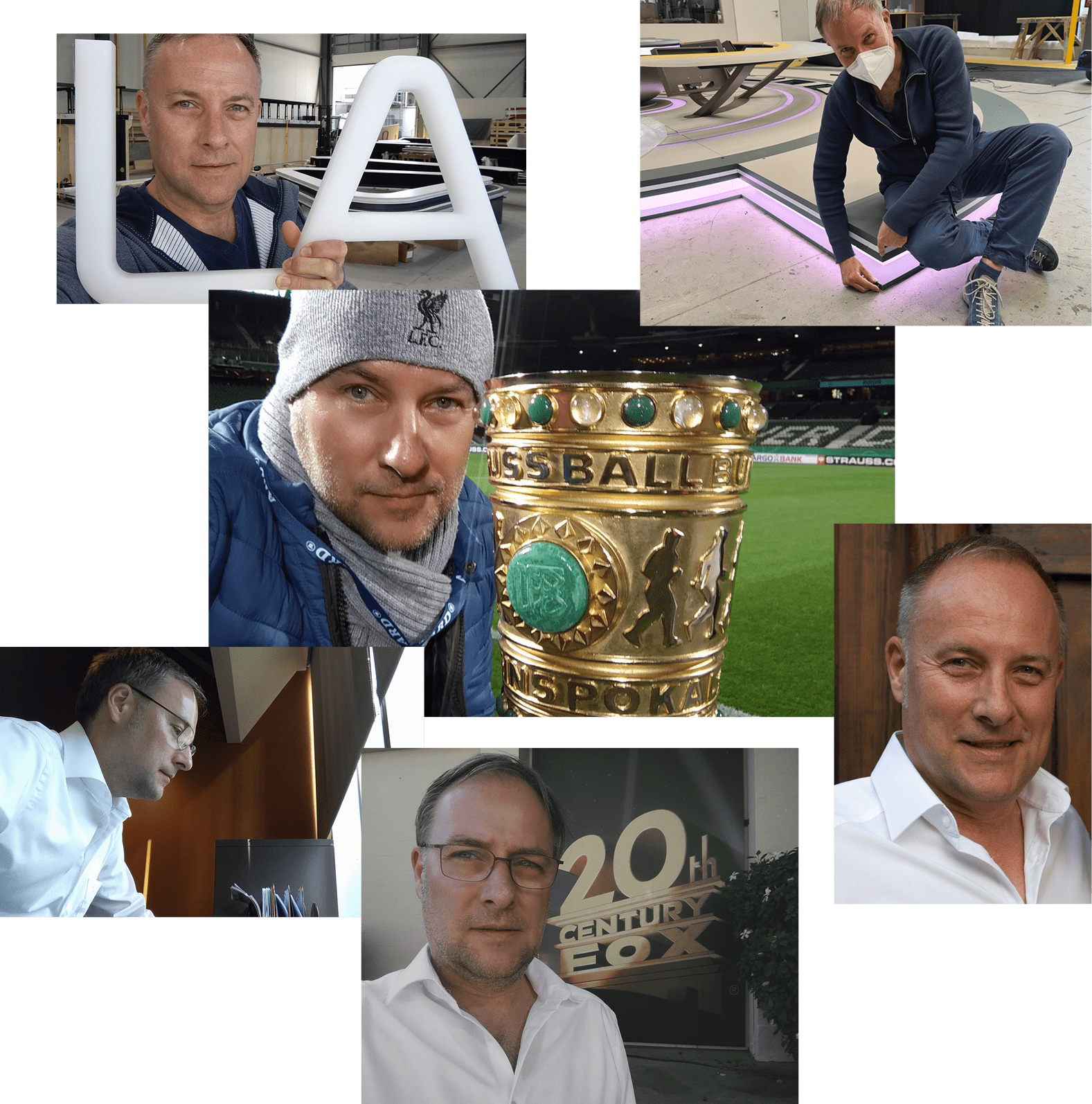 Kollage verschiedener Bilder von Jens Weber und Set-Fotos